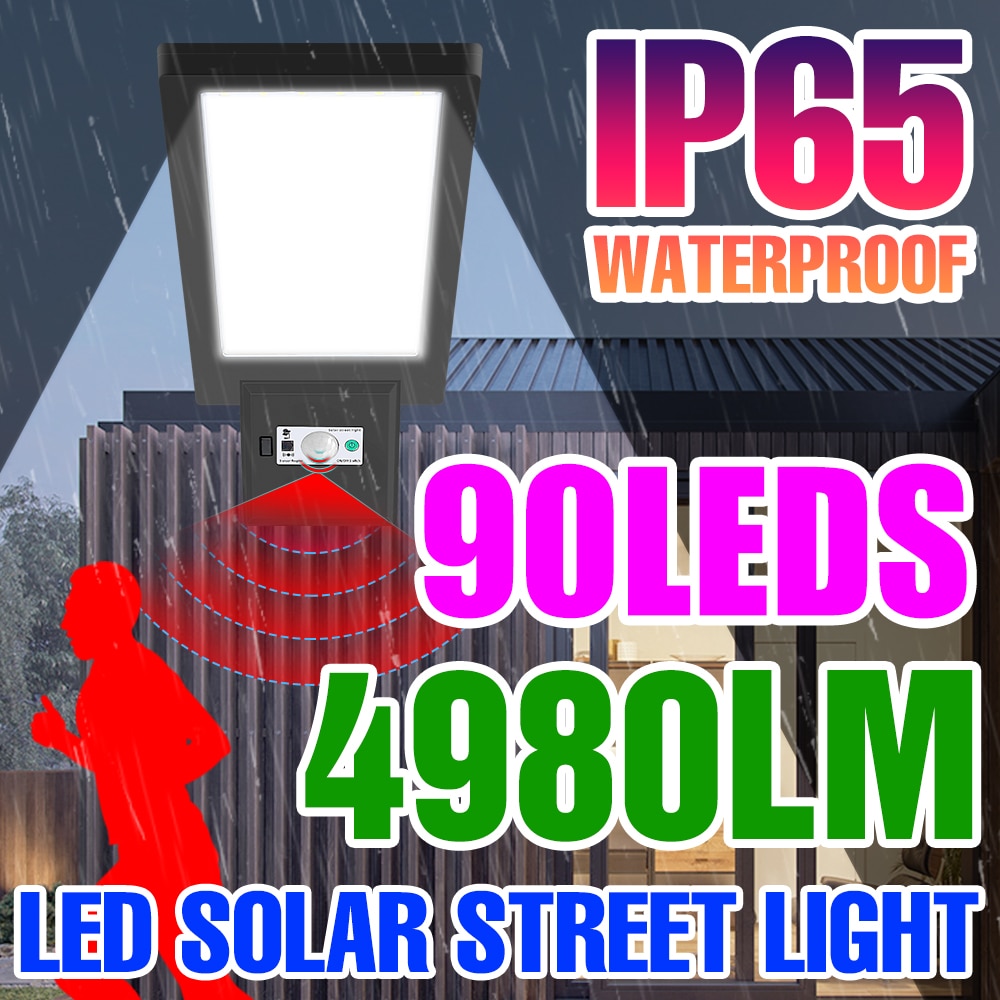 LED 태양 거리 빛 정원 램프 IP65 방수 야외 조명 스포트 라이트 모션 센서 태양 전원 가로등